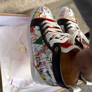 Loub White Multicolor Graffiti Sneakers